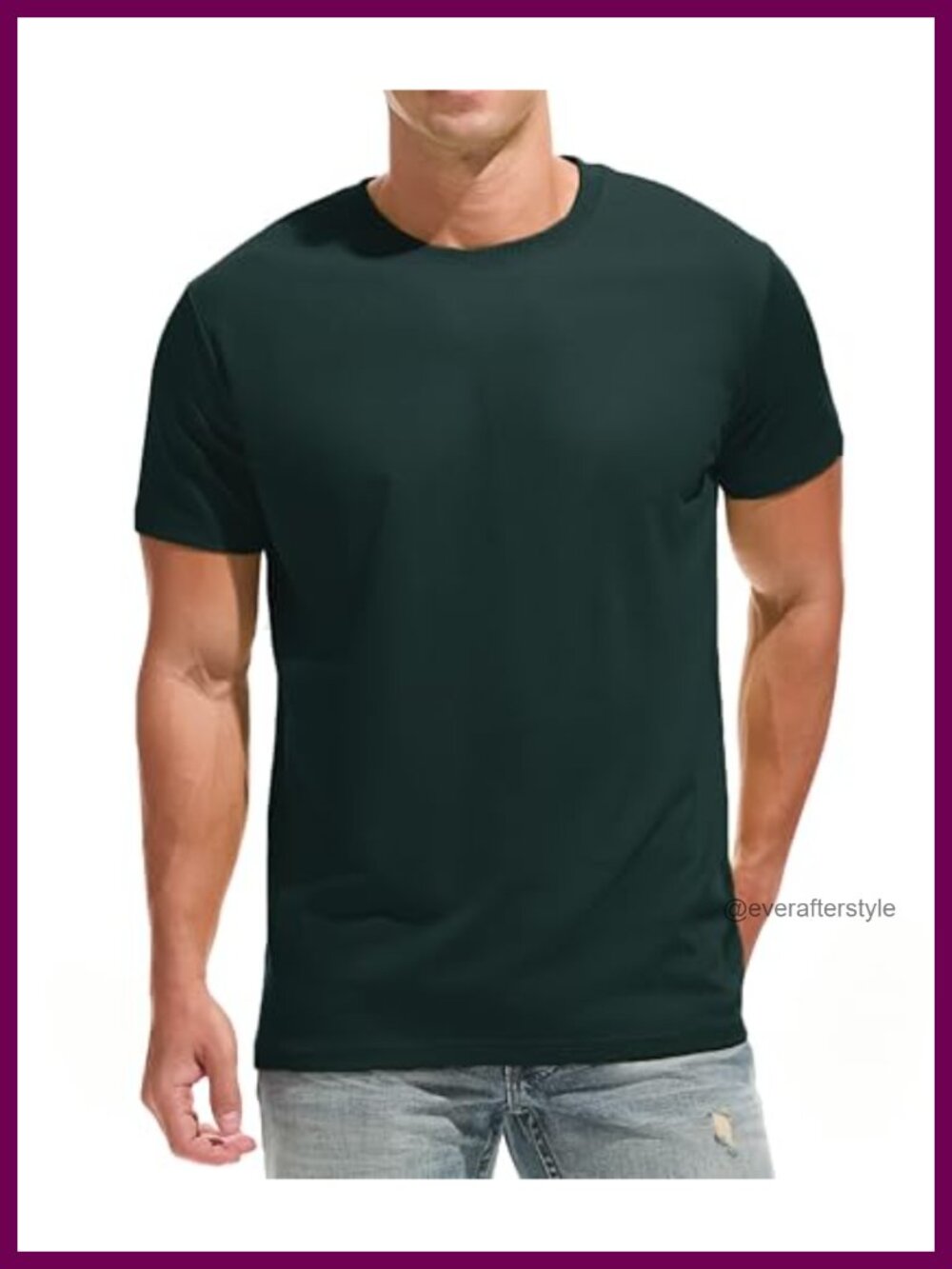 Men's 220 GSM Cotton Blend Crewneck T-Shirt Short Sleeve Heavyweight Tee